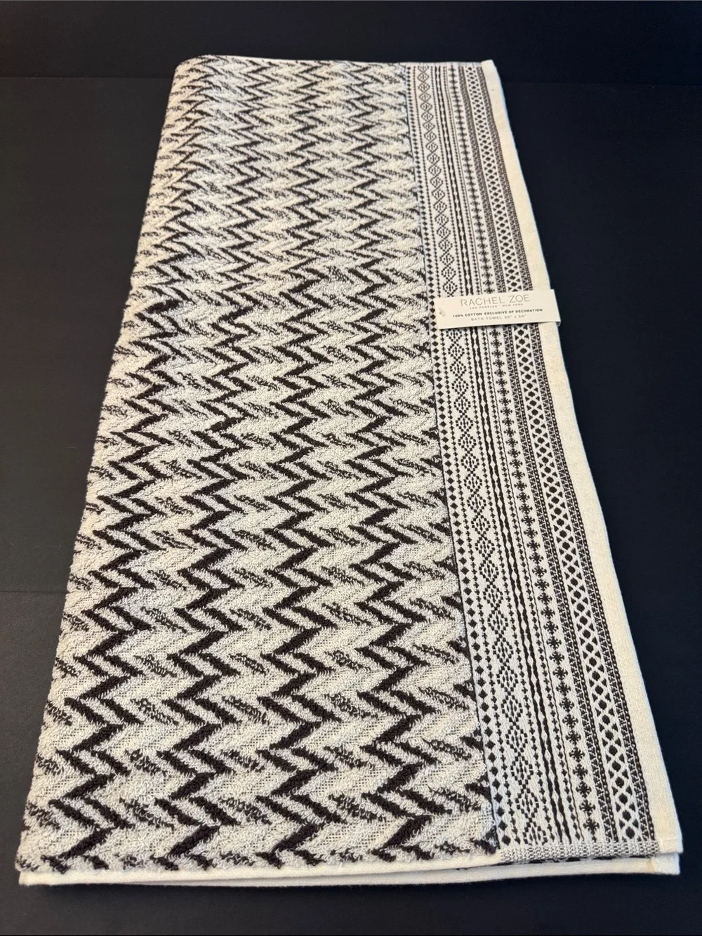 8pc RACHEL ZOE 100% Cotton(EOD) Chevron Pattern Bath Towel Set - Cocoa/Coco